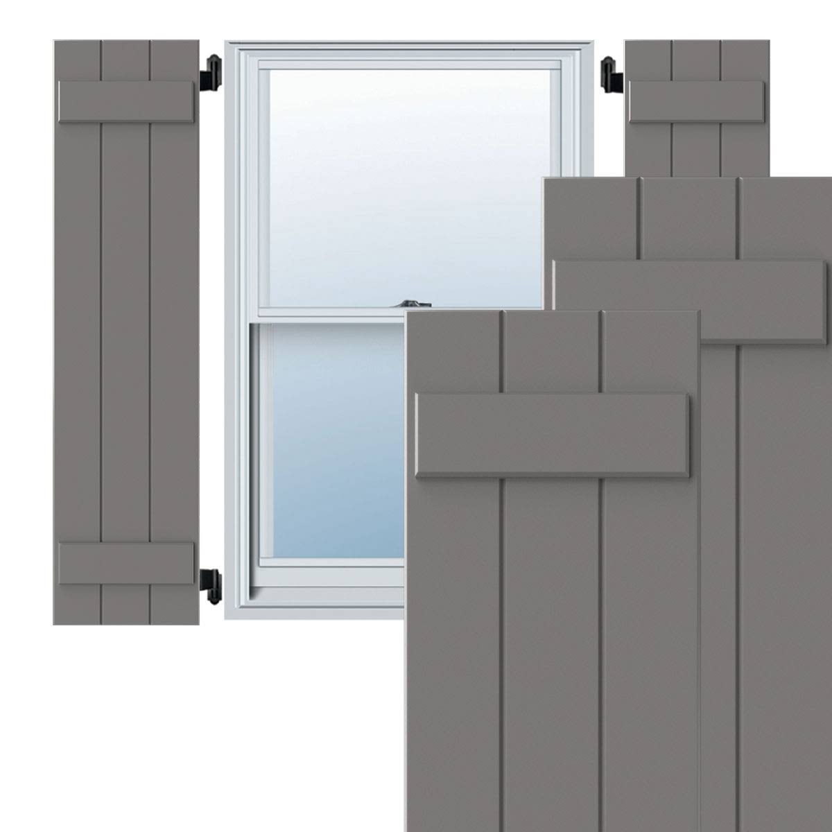 Primed Composite Board-n-Batten Shutters (Per Pair) E585