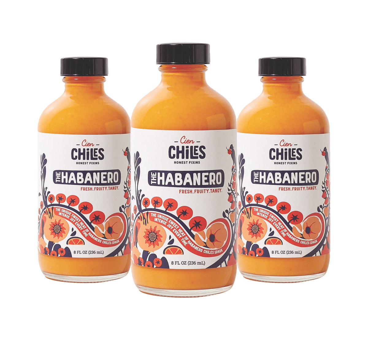 3 Pack Habanero 8 OZ Bottles H505
