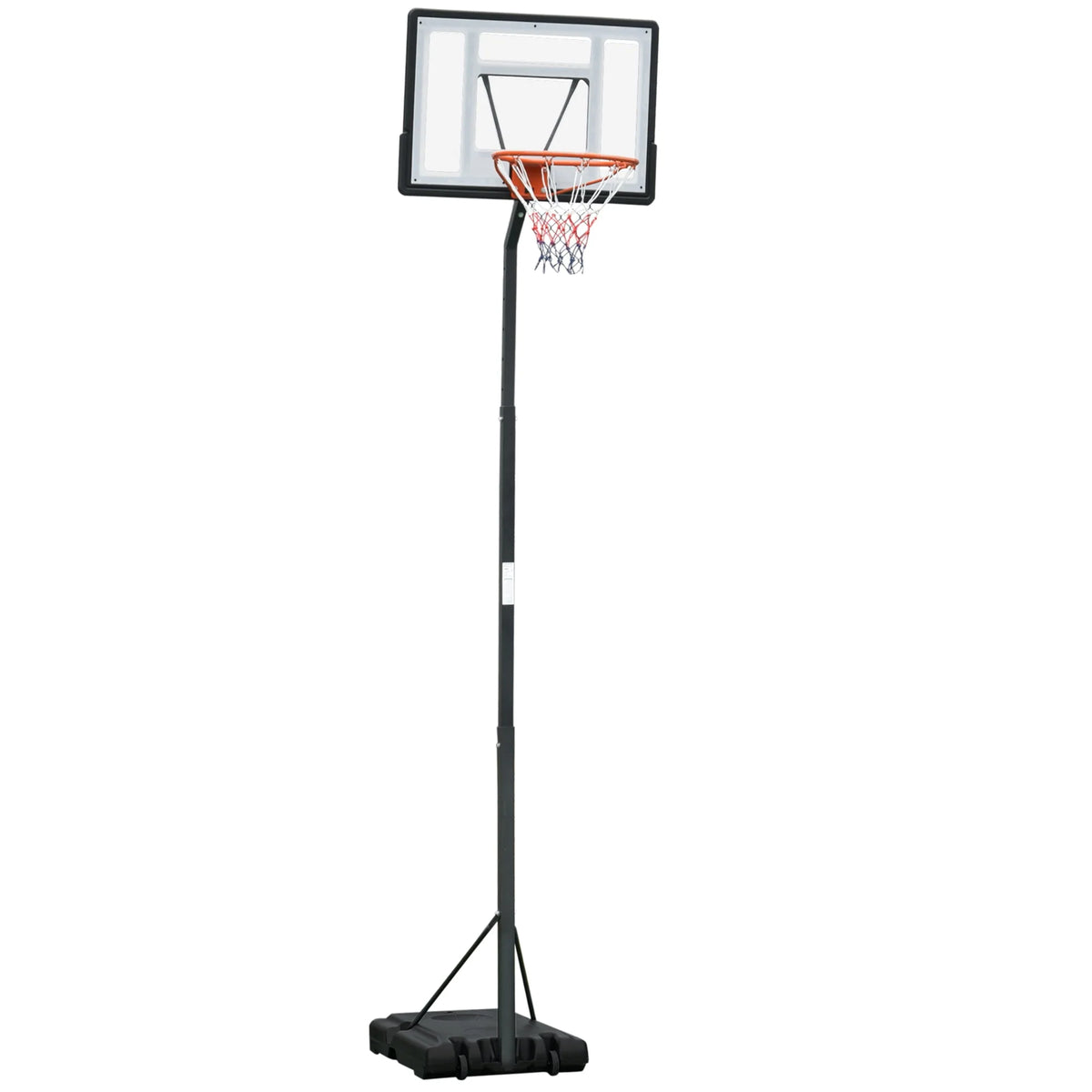 Portable Basketball Hoop Stand with 34 In. Backboard, Wheels, Height Adjustable 8 Ft. to 10 Ft. H240179