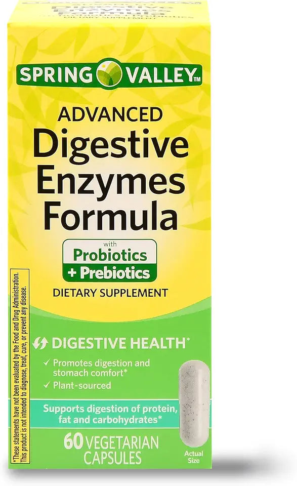 Advanced Digestive Enzymes Probiotic Prebiotics 60 Vegetarian Capsules Y846335