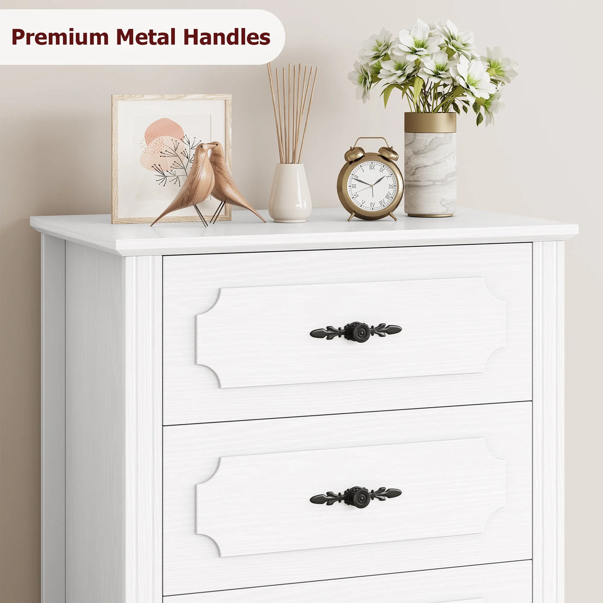 White 6 Drawer Wood Dresser A851845