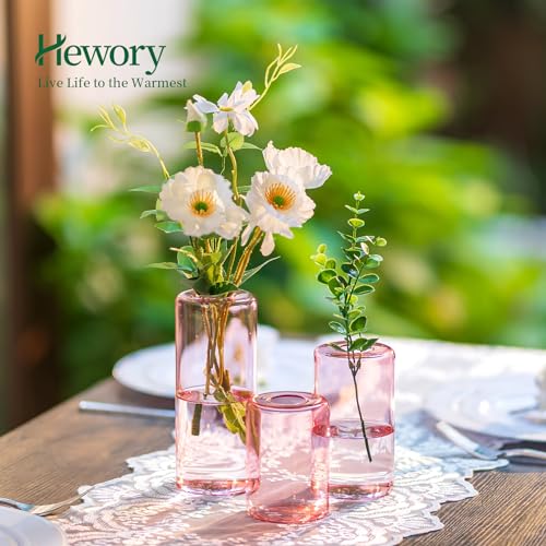 12pcs Pink Glass Bud Vases V302