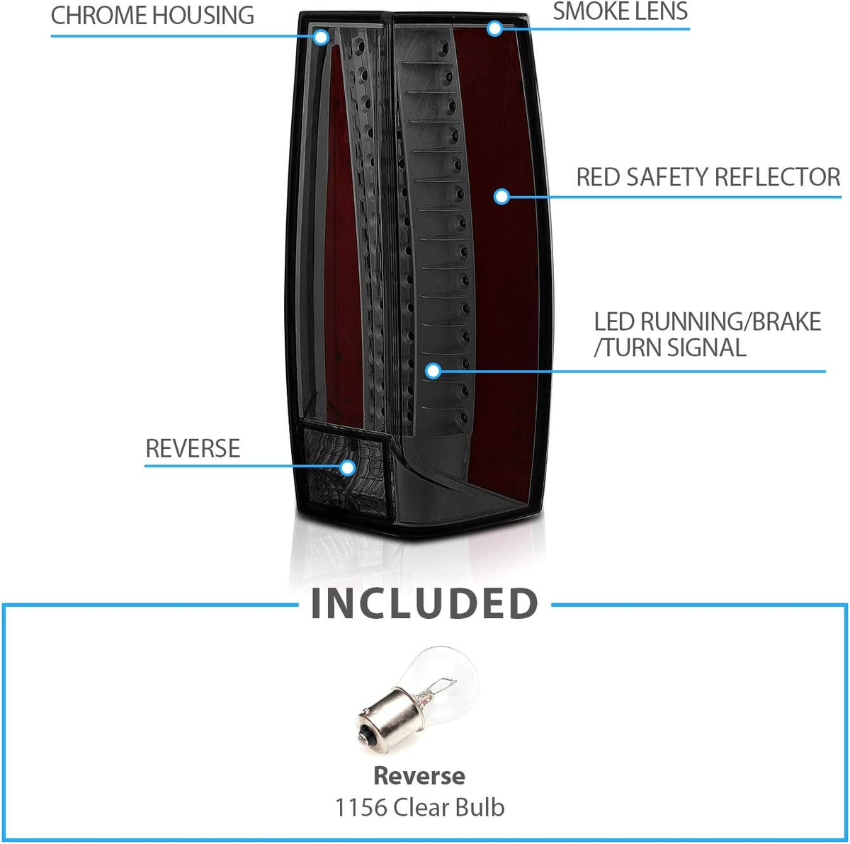 Smoke LED Replacement Tail Lights Pair M4195
