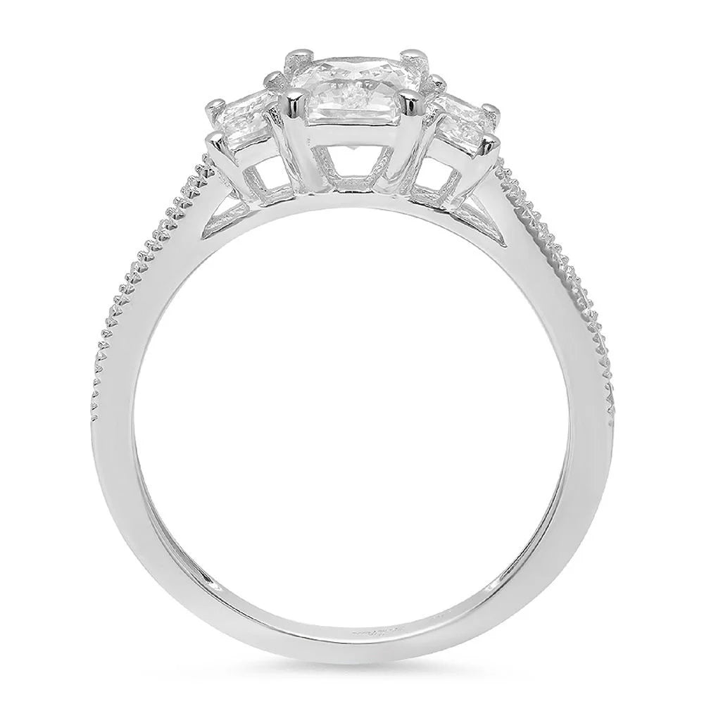 18K White Gold Three-Stone Diamond Engagement Ring X924662