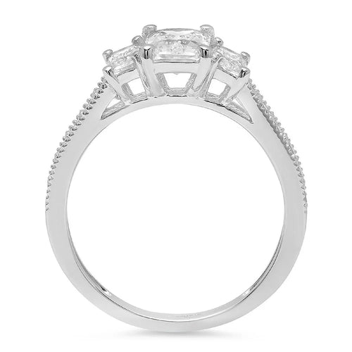 18K White Gold Three-Stone Diamond Engagement Ring X924662