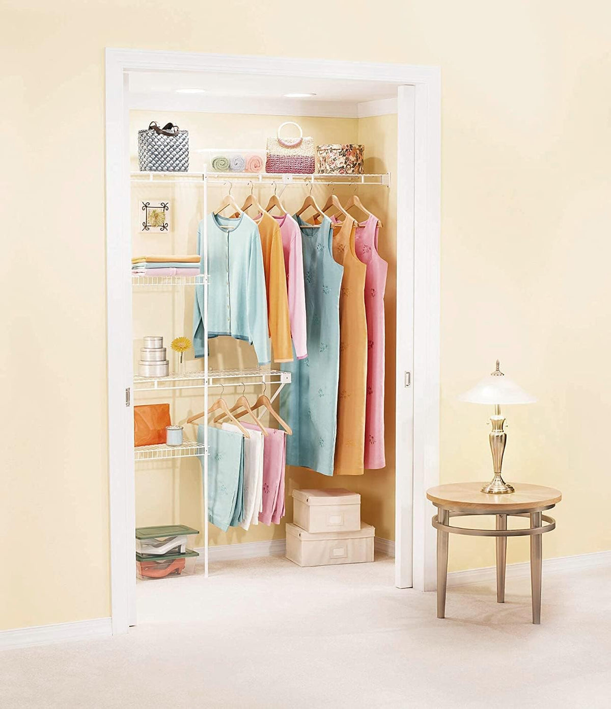 White Pack of 2 Closet Organizer System U5021