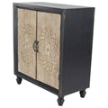 Black Wood and Metal Two-Door Cabinet U880