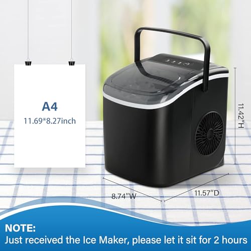 Portable Countertop Ice Maker with Ice Spoon and Basket E6478