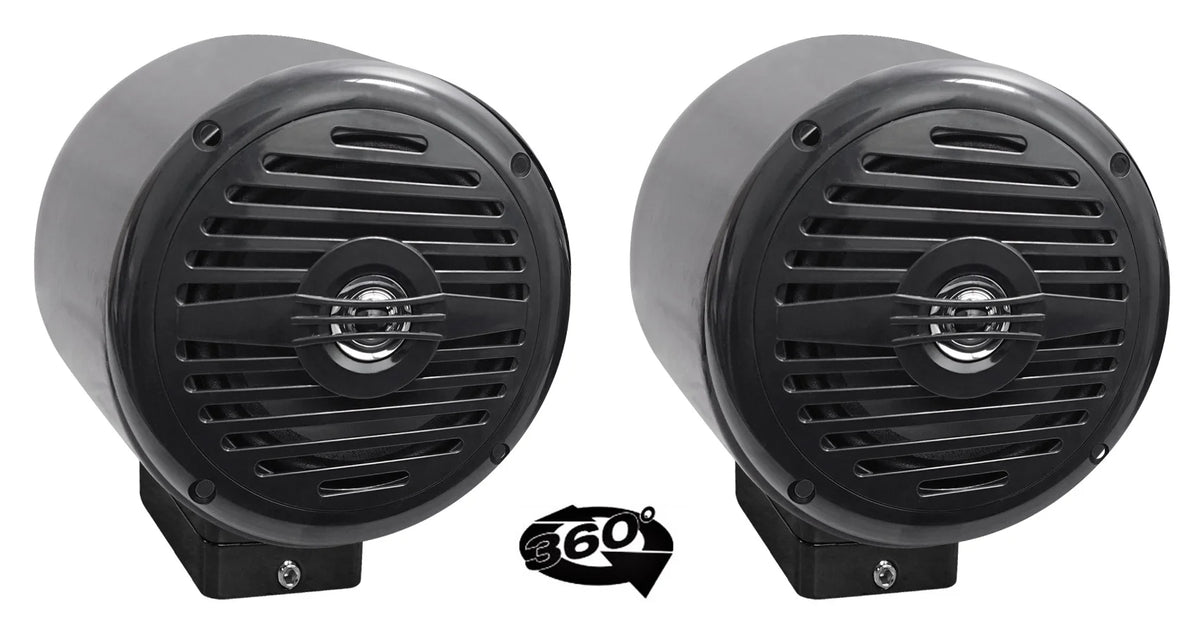 Black Aluminum Surface Mount Boat Speakers V803599