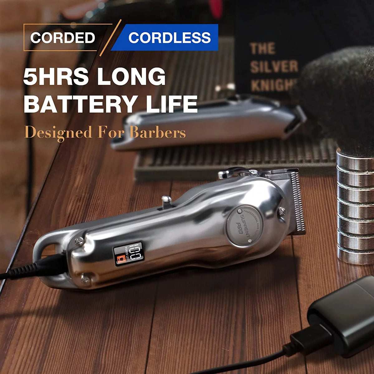 Cordless Hair Clippers & T-Blade Trimmer Combo with LED Display Z439