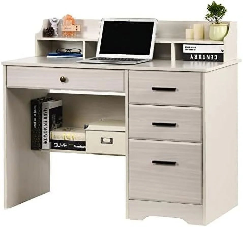 Computer Desk with 4 Drawers and Hutch T611849