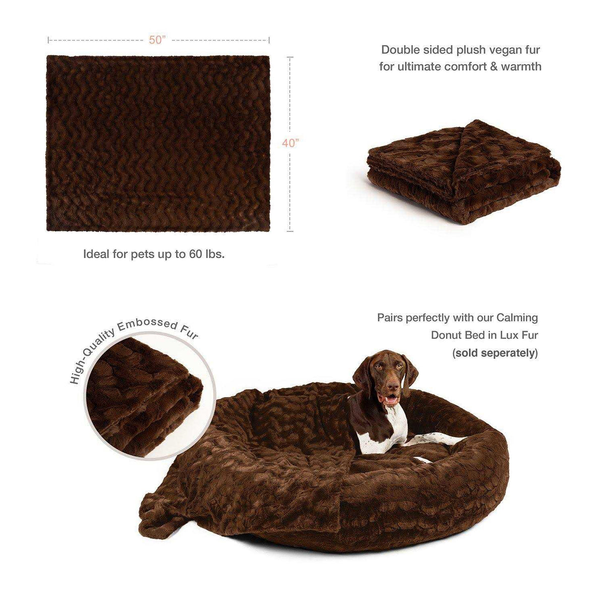 Calming Lux Fur Cat & Dog Blanket H1849