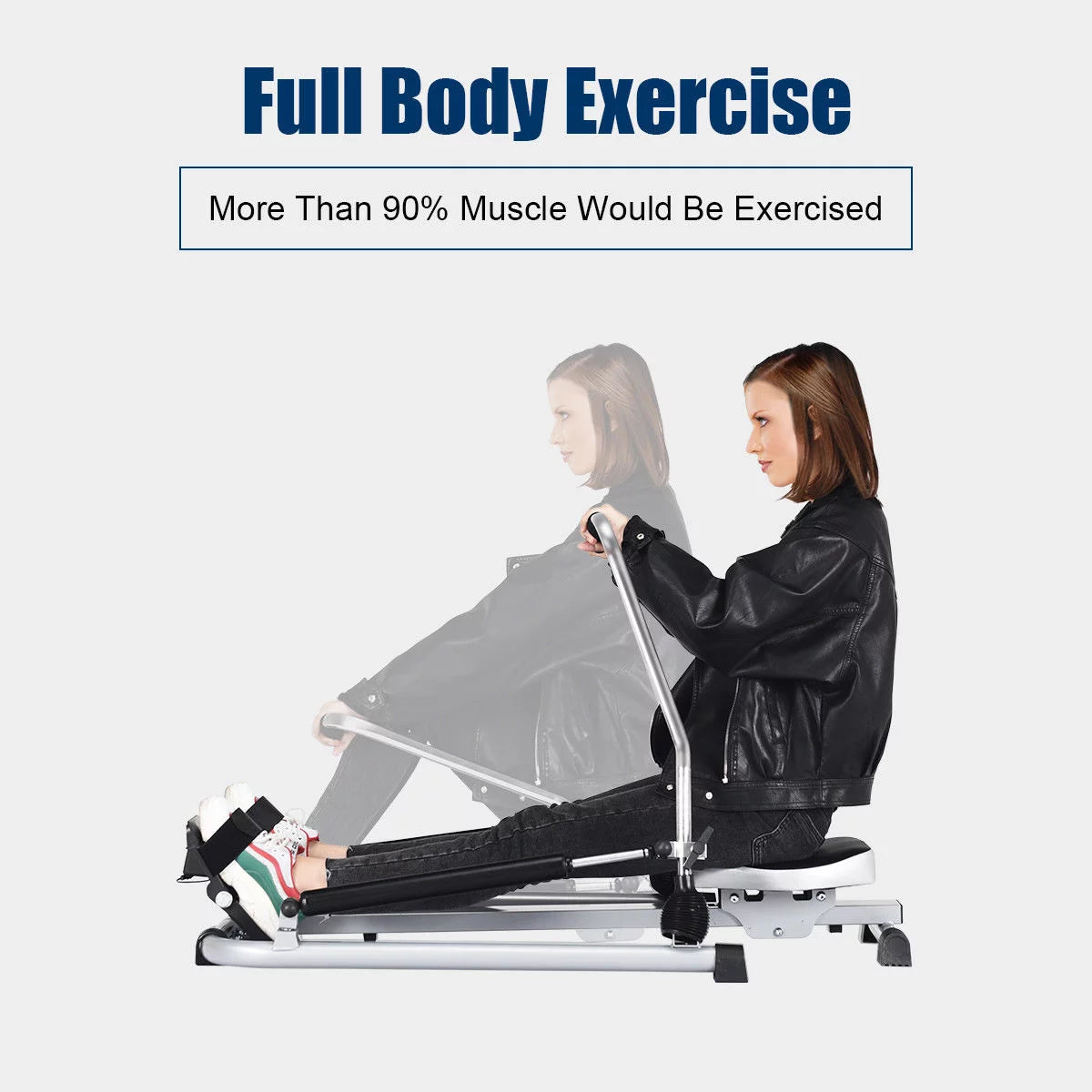 Exercise Rowing Machine with Adjustable Hydraulic Resistance U592