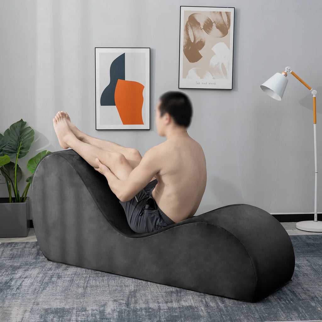 Yoga Chaise with Washable Cover, Side Pockets, Non-Slip Bottom M19093