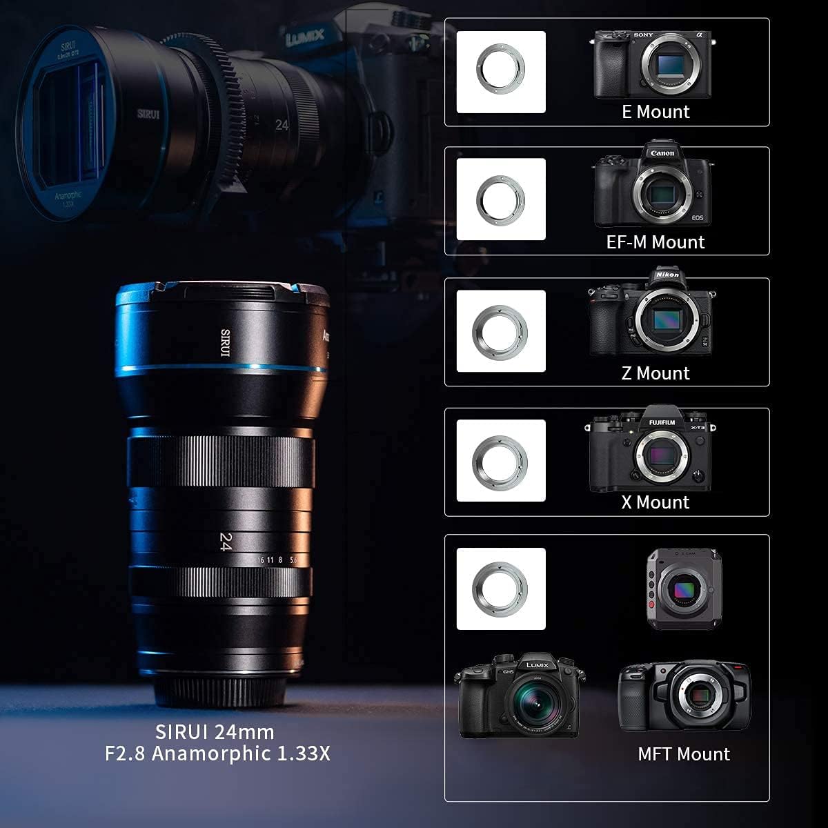 24mm F2.8 1.33X APS-C Anamorphic Lens S2775