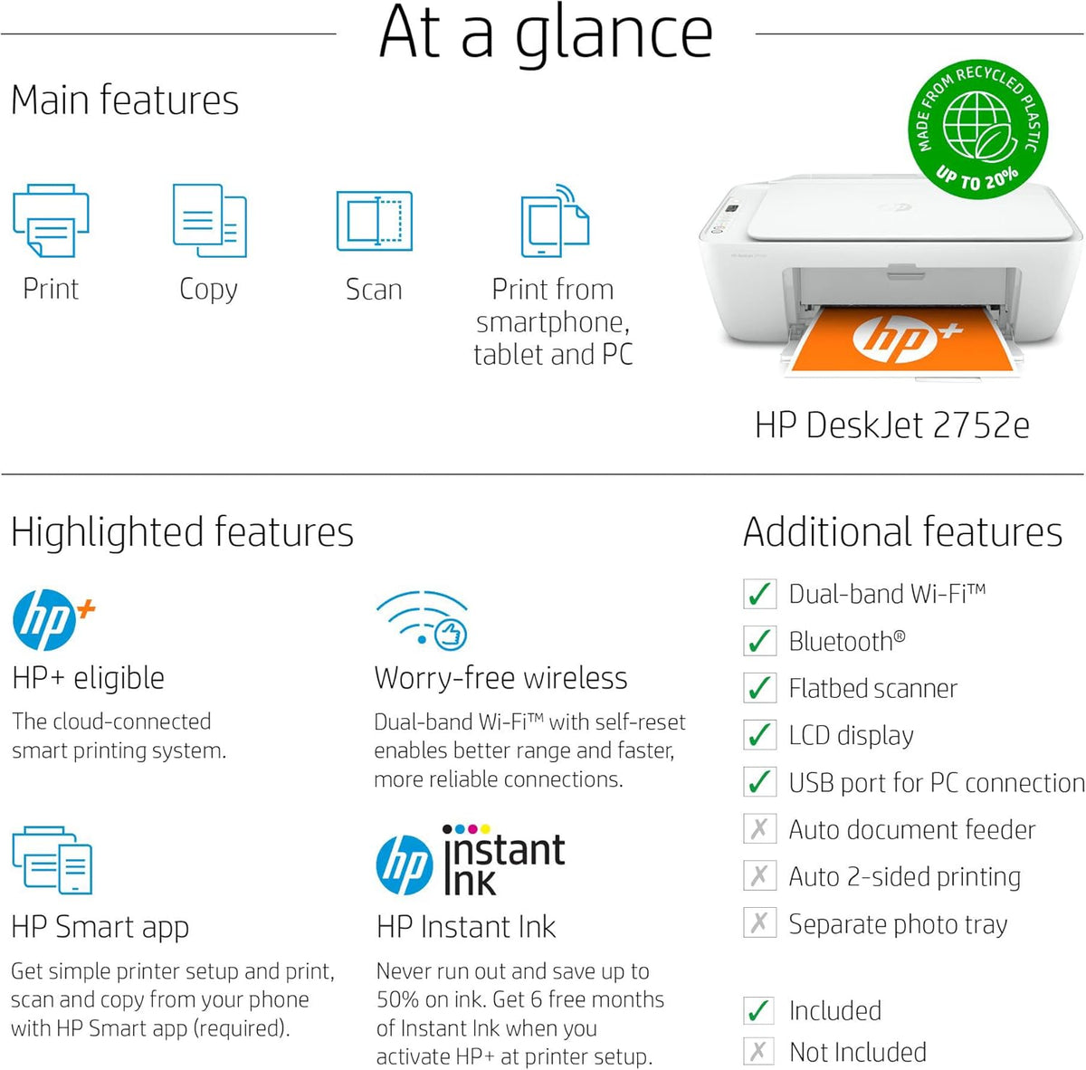 White Wireless All-in-One Color Inkjet Printer E33105