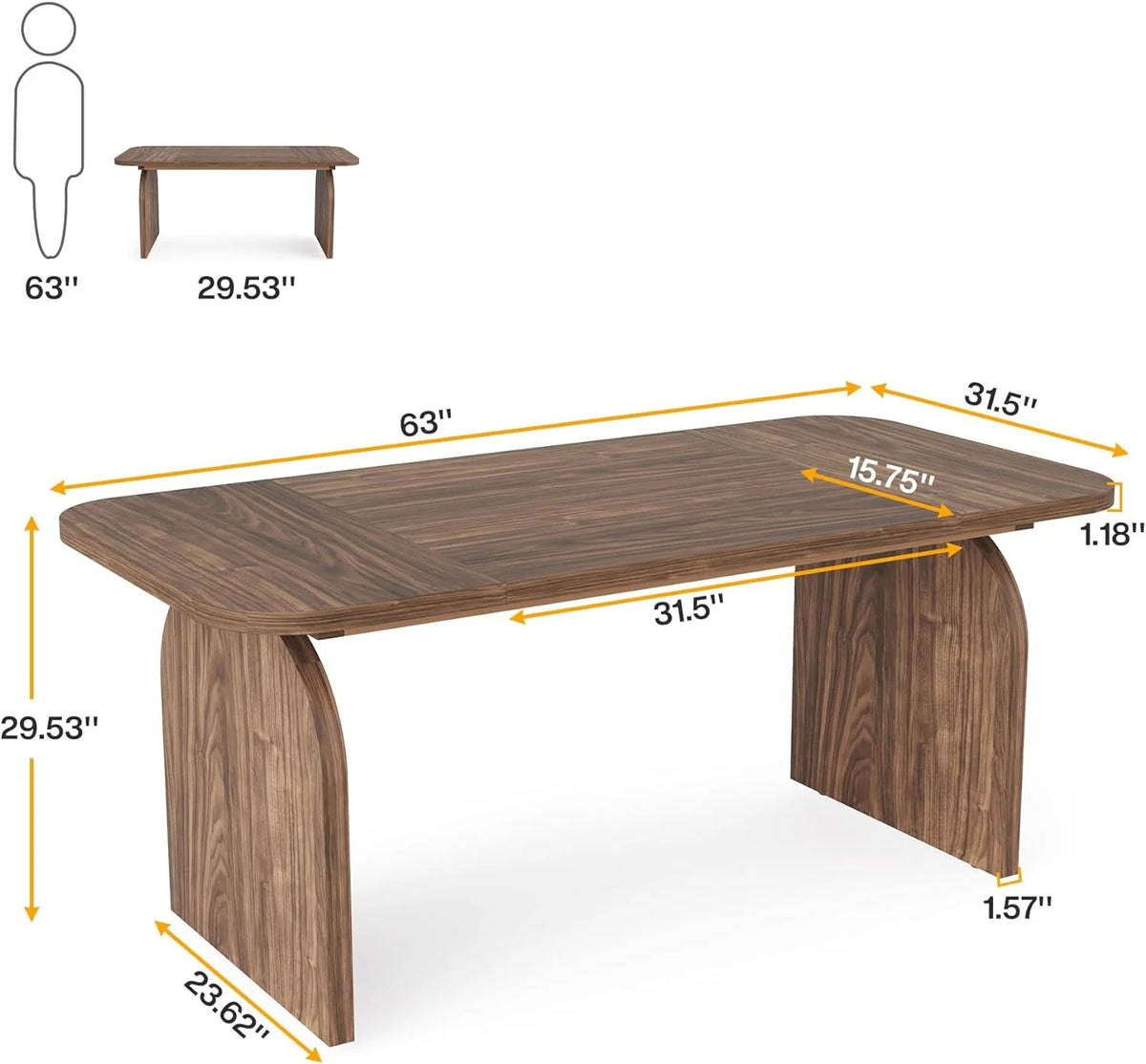 63-Inch Rectangular Executive Desk F365812