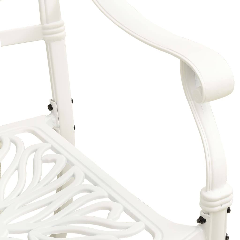 3 Piece Bistro Set Cast Aluminum White J7134