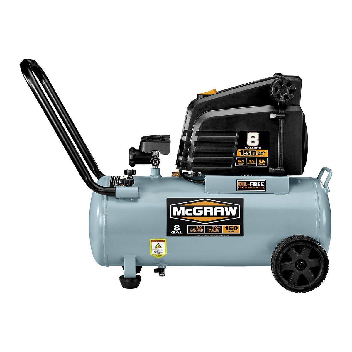 8 Gallon 150 PSI Oil-Free Air Compressor L86848