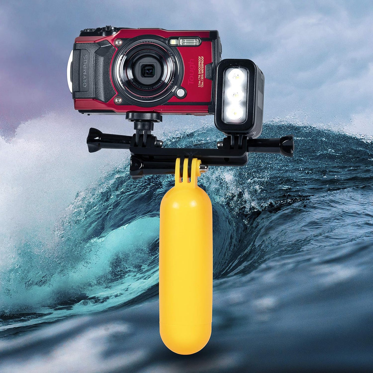 Red Digital Camera with Underwater LED Light and Carrying Case T48269