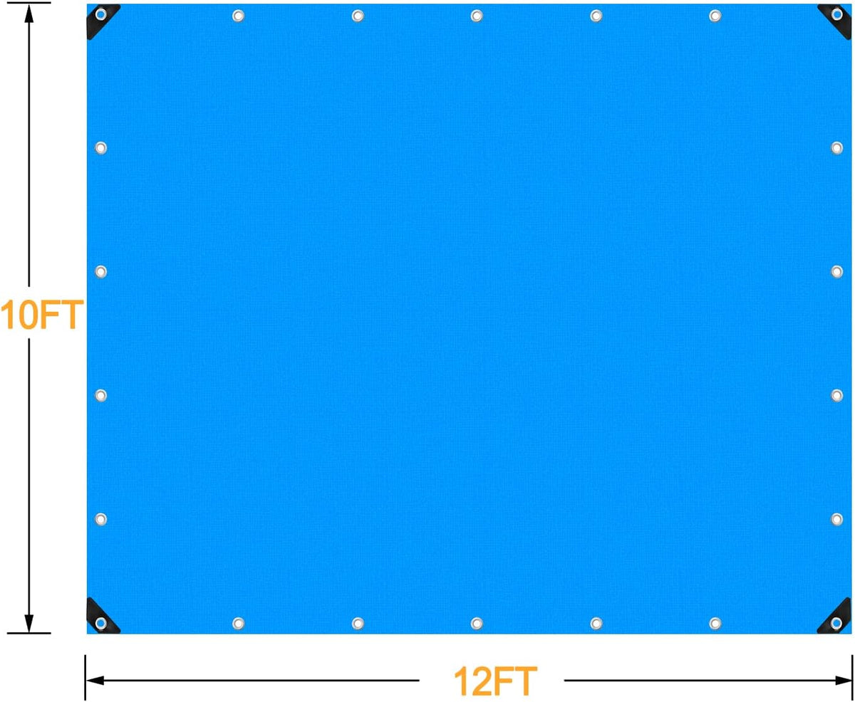Blue 16x20 Heavy Duty Waterproof Plastic Tarpaulin with Metal Grommets V773172