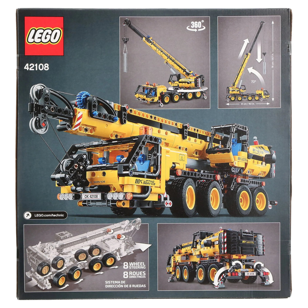 Technic Mobile Crane Construction Toy Building Kit 1,292 pieces P9635