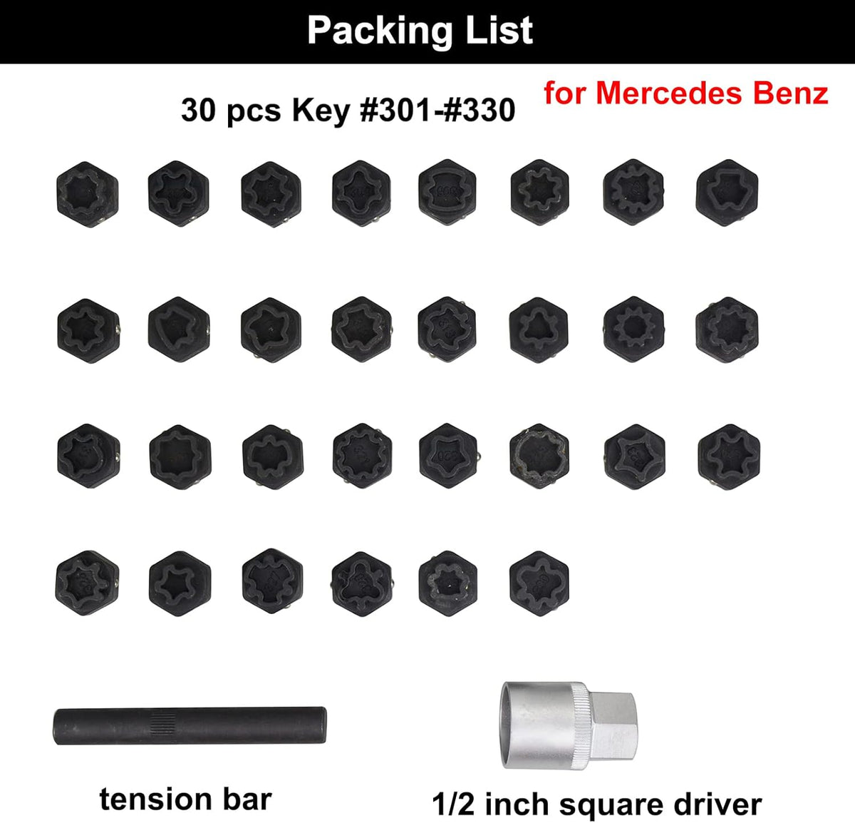 32PCS Automotive Wheel Locks Lug Nuts Socket Set D3088