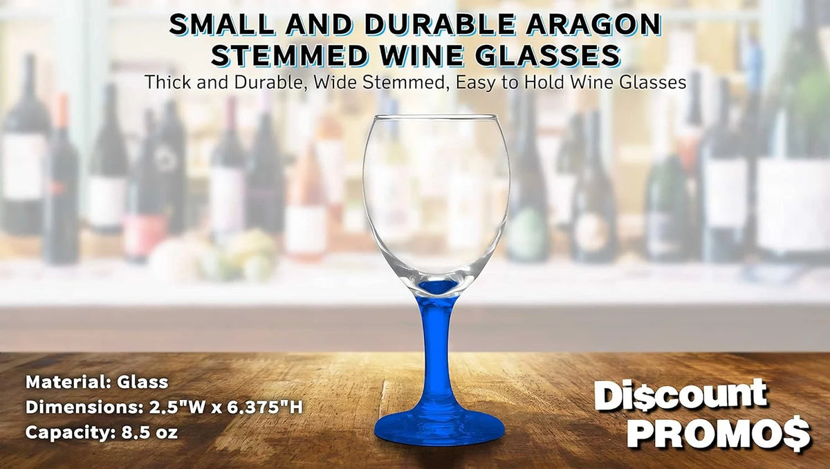 Blue 8.5 Oz Wine Glasses Set W3541