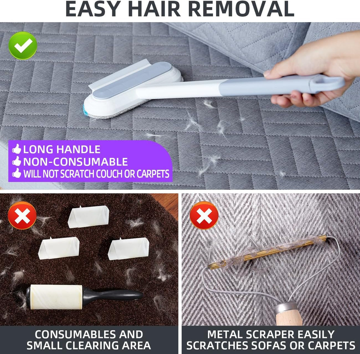 Reusable Lint Roller Pet Hair Removal Tool I15483