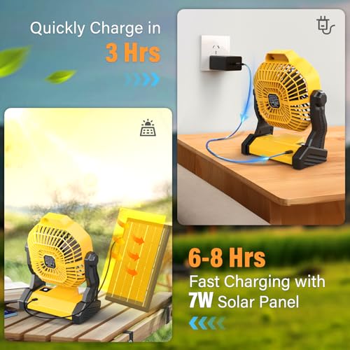 10400mAh Solar Fan with LED Lantern U3081