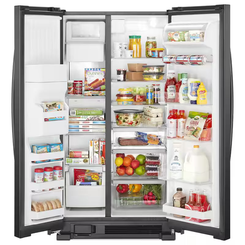 Black 25 cu. ft. Side by Side Refrigerator W412