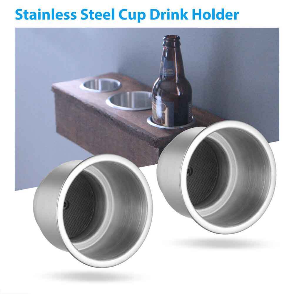 6X Stainless Steel Cup Drink Holders with Drain G8722