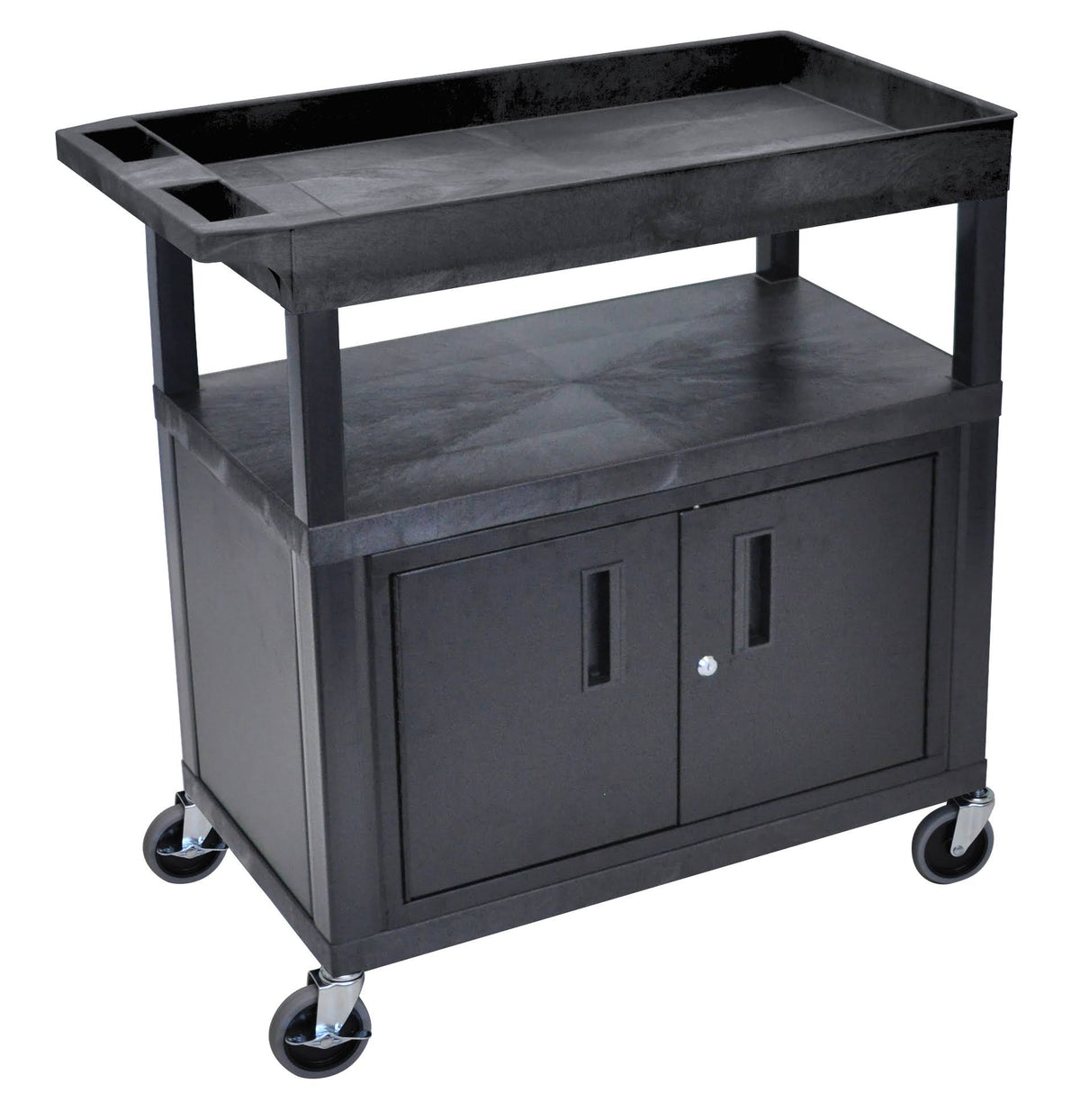 Black Utility Cart with Shelves C235989