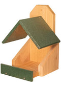 Cedar Robin Roost Birdhouse with Recycled Poly Lumber Roof (Green) O745