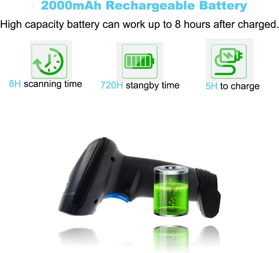 2D Wireless Barcode Scanner USB Rechargeable R681