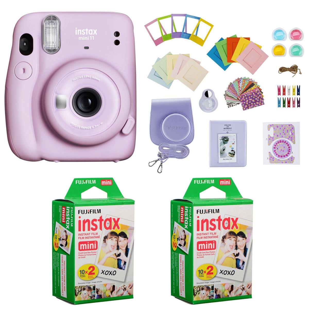 Lilac Purple Instant Film Camera with Accessory Kit Q12059