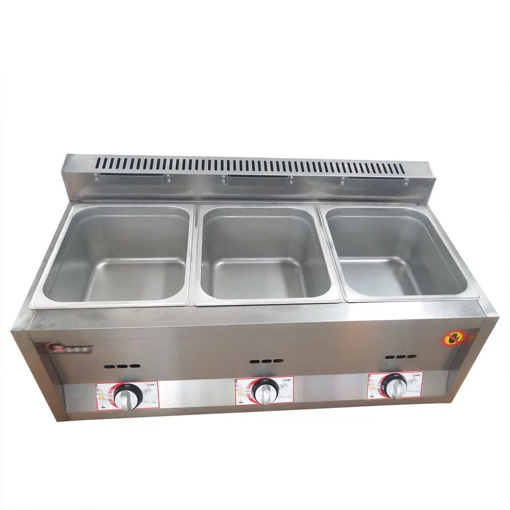 18L Propane NG Gas Fryer 3 Pan Temperature Control Z201