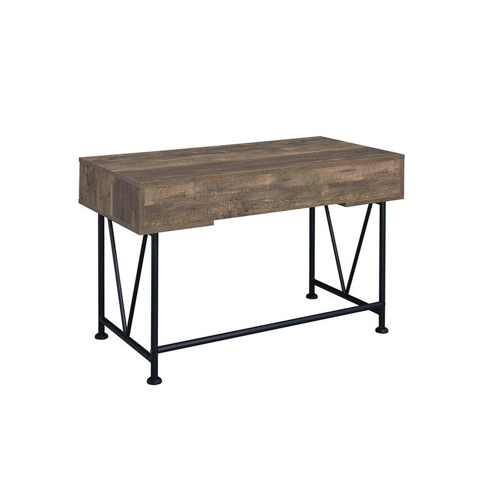 Rustic Oak 3-Drawer Writing Desk C241391