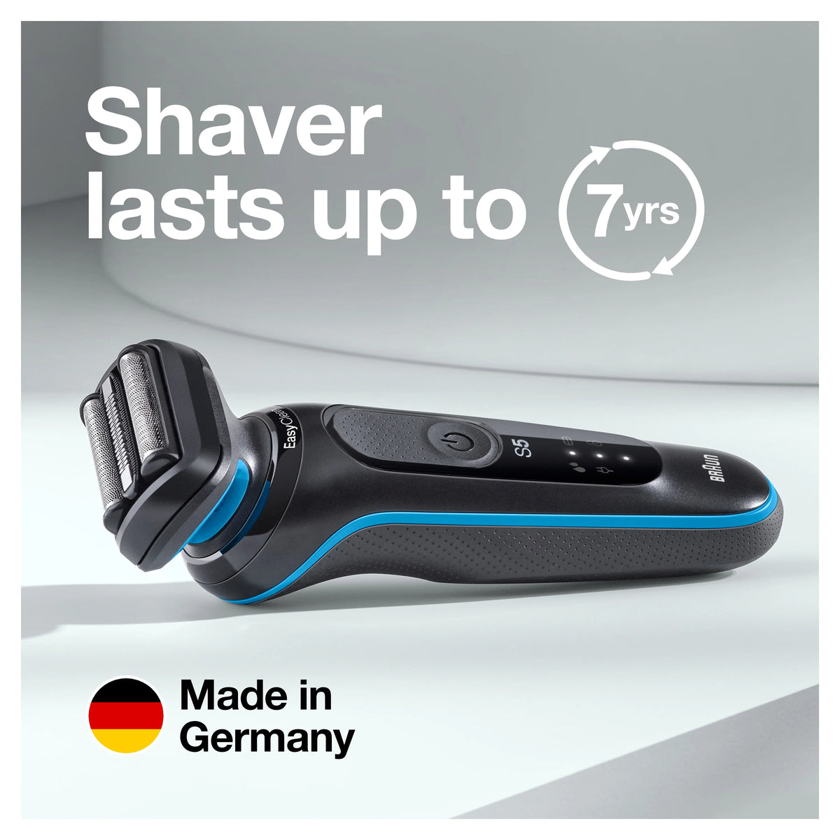 Electric Shaver with Beard Trimmer, Wet & Dry, Rechargeable, Cordless Foil Shaver, Blue T357309
