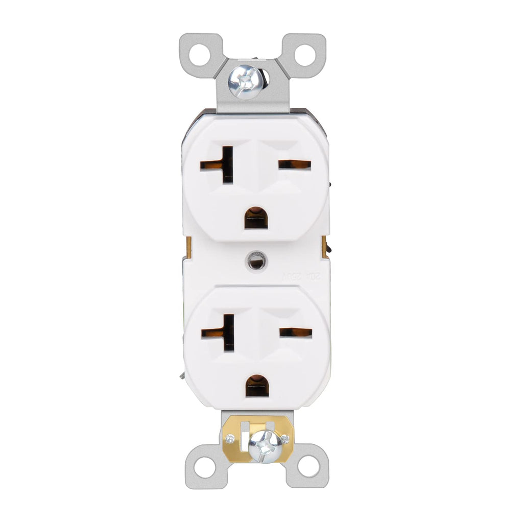 20Amp 250V 2 Pole 3 Wire White 10-Pack Wall Outlet Receptacle W2092