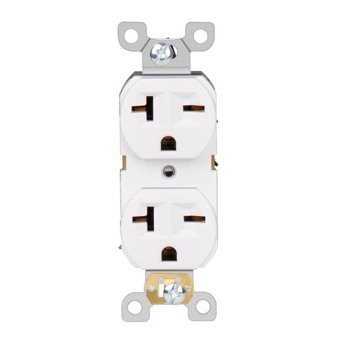 20Amp 250V 2 Pole 3 Wire White 10-Pack Wall Outlet Receptacle W2092