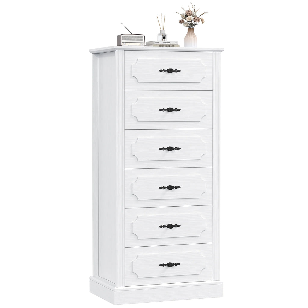White 6 Drawer Wood Dresser A851845