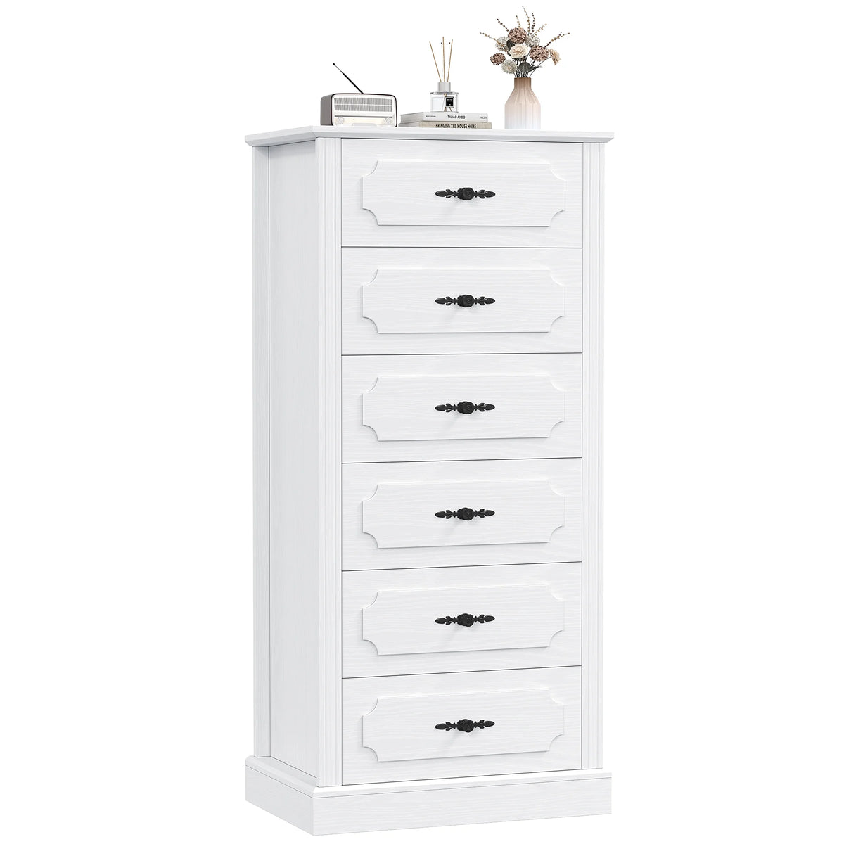 White 6 Drawer Wood Dresser A851845