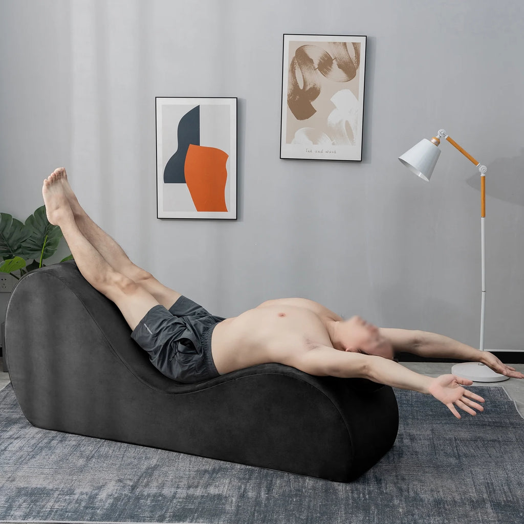 Yoga Chaise with Washable Cover, Side Pockets, Non-Slip Bottom M19093