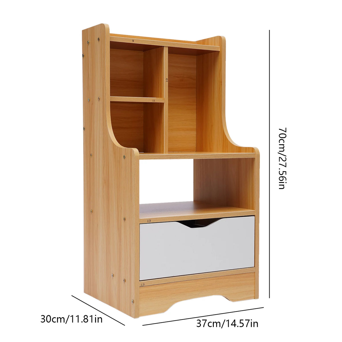 Wood Nightstand Dresser with Storage Shelf Drawer W35320