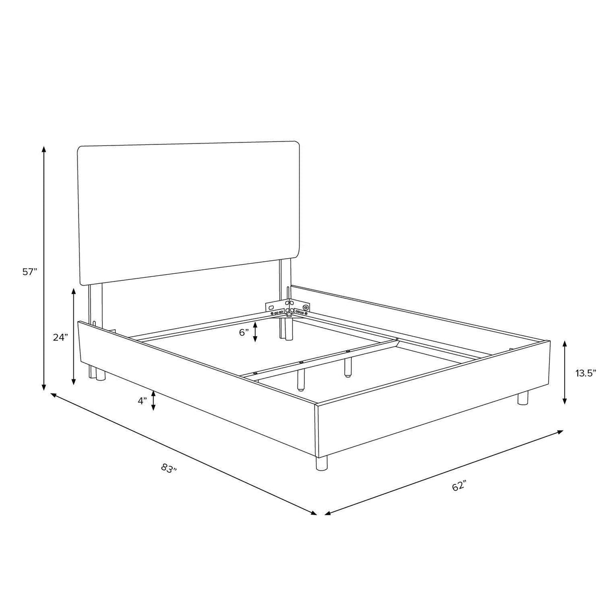 Queen Horizontal Channel Bed Yellow Velvet I973