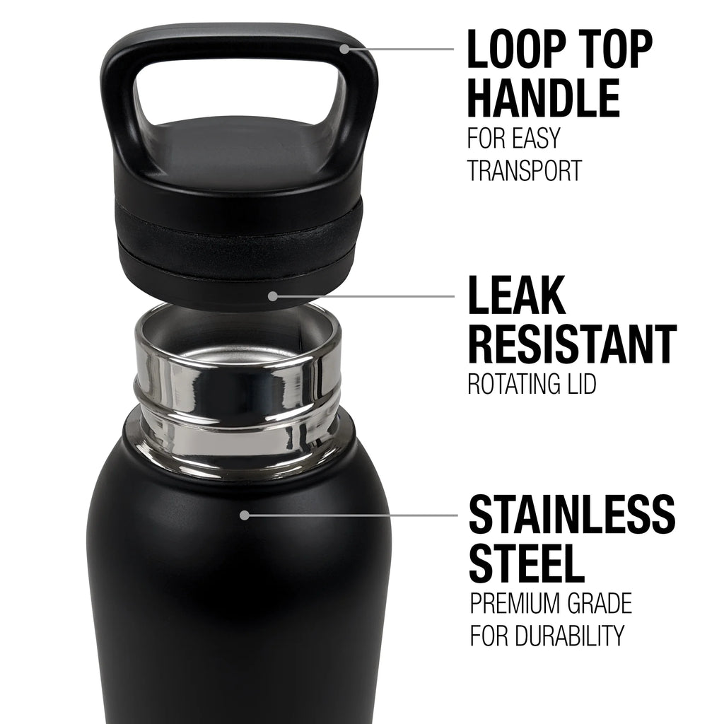 Black Vacuum Insulated Stainless Steel Water Bottle Q17640