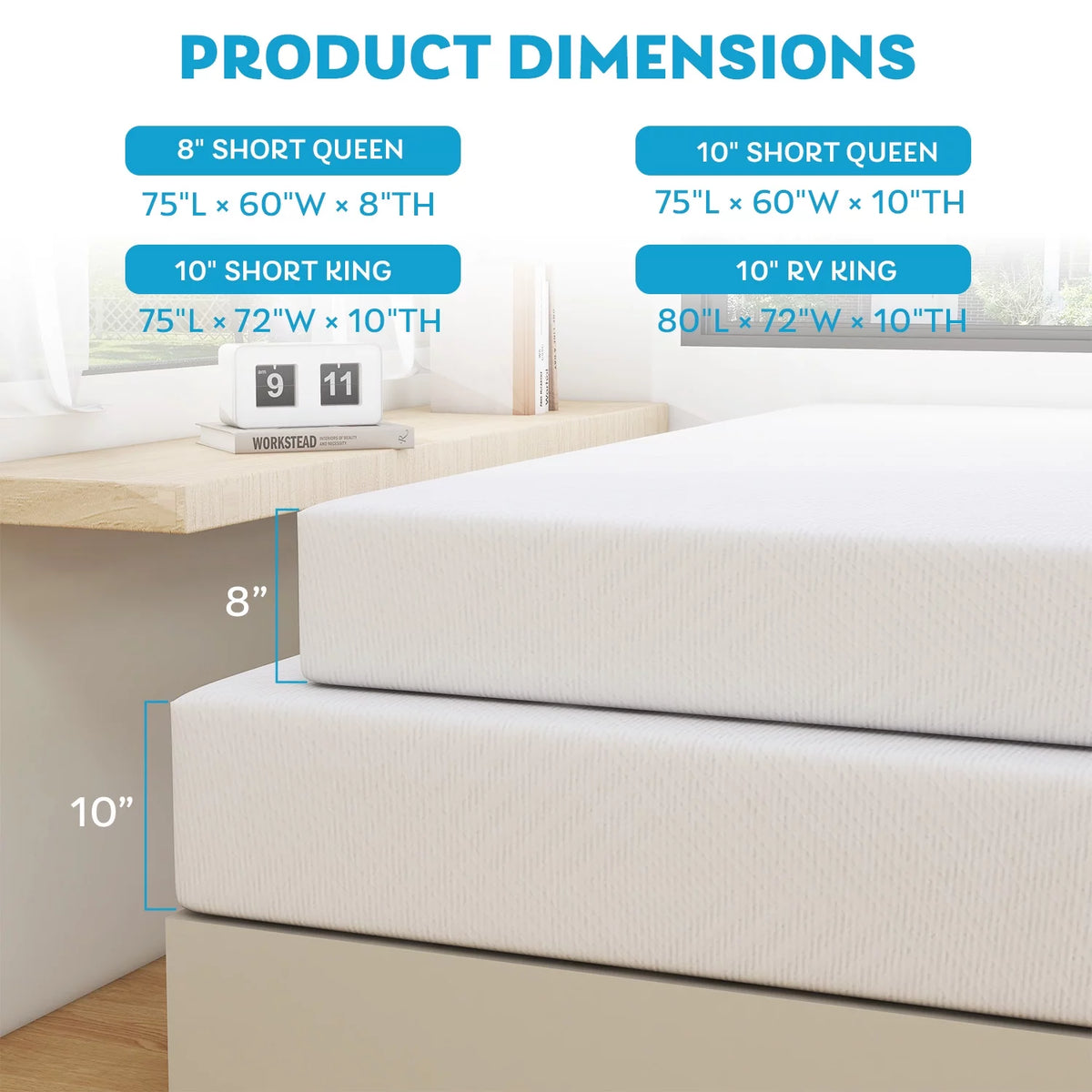 Short Queen 8 inch Memory Foam Mattress L7821