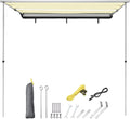 6.6x8.2' Pull Out Car Side Awning with LED Light Beige W8587