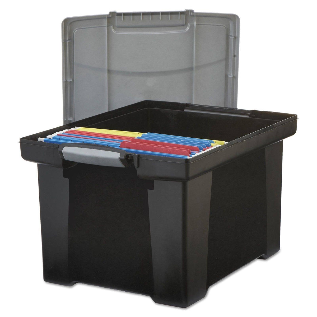 Portable File Tote Storage Box, Letter/Legal, Black K484485
